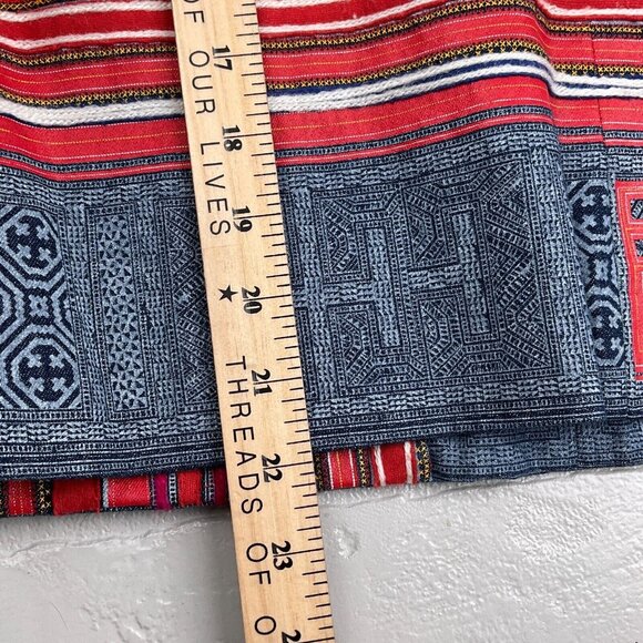 Coldwater Creek Jacket Women 8 Petite Red Blue Geometric Stripe Boho Diamond - Picture 11 of 11